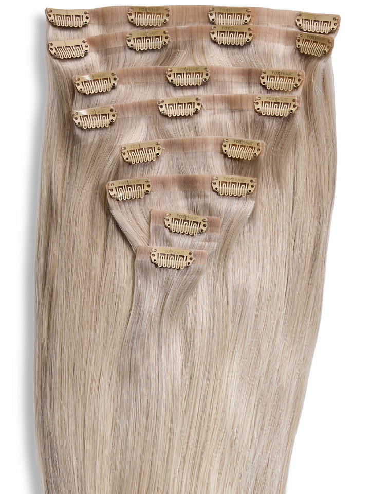 Cool Blonde Seamless Clip-In Hair Extensions (20" and 180 Grams)